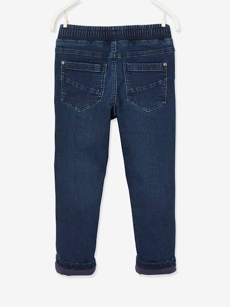 Jean droit doublé facile à enfiler garçon denim blue black+DENIM GRIS FONCE 4 - vertbaudet enfant 