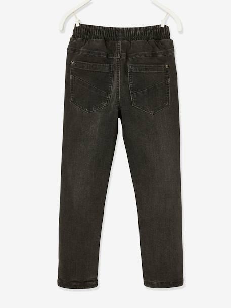 Jean droit doublé facile à enfiler garçon denim blue black+DENIM GRIS FONCE 11 - vertbaudet enfant 