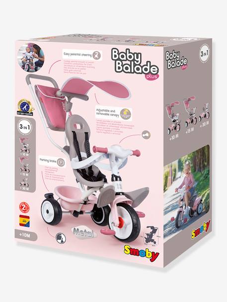 Tricycle Baby Balade plus - SMOBY BLEU CIEL+ROSE 13 - vertbaudet enfant 