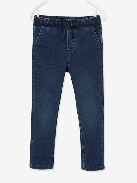 Jean droit doublé facile à enfiler garçon denim blue black+DENIM GRIS FONCE 1 - vertbaudet enfant 