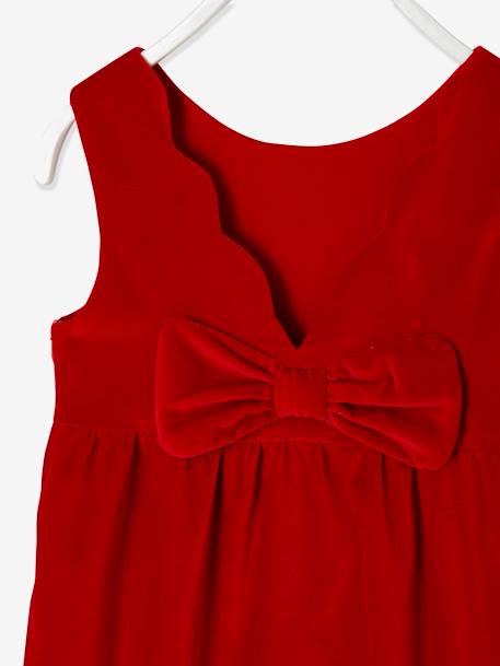 Robe de fête en velours lisse fille noeud au dos rouge+vert 5 - vertbaudet enfant 