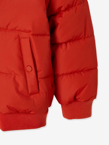 Doudoune à capuche garçon doublée maille polaire Rouge orangé vif 7 - vertbaudet enfant 