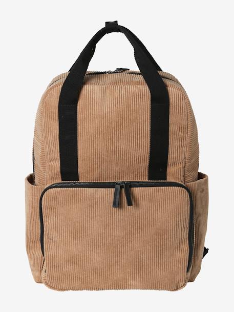 Sac à dos velours côtelé Travel noisette 2 - vertbaudet enfant 