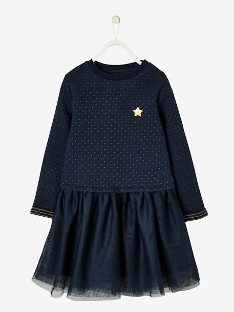 Robe de Noël fille bi-matière  - vertbaudet enfant