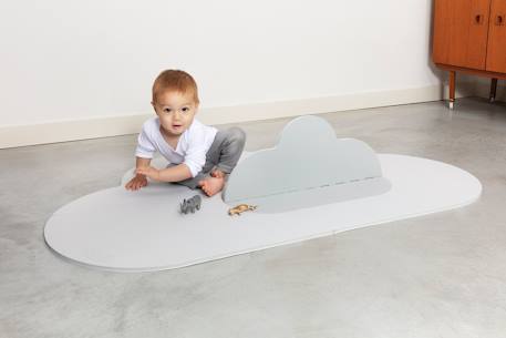 Tapis d'éveil Nuage Small - QUUT BLEU CIEL+GRIS PERLE+ROSE POUDRE 11 - vertbaudet enfant 