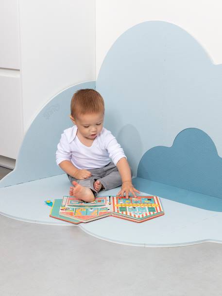 Tapis d'éveil Nuage Large - QUUT BLEU CIEL+GRIS PERLE+ROSE POUDRE+VERT MENTHE 1 - vertbaudet enfant 