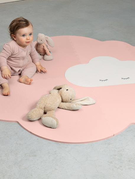 Tapis d'éveil Nuage Large - QUUT BLEU CIEL+GRIS PERLE+ROSE POUDRE+VERT MENTHE 19 - vertbaudet enfant 