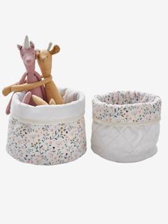 -Lot de 2 paniers de rangement réversibles fleurs