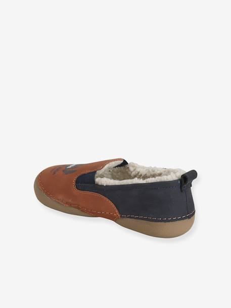 Chaussons fourrés garçon en cuir marron 3 - vertbaudet enfant 