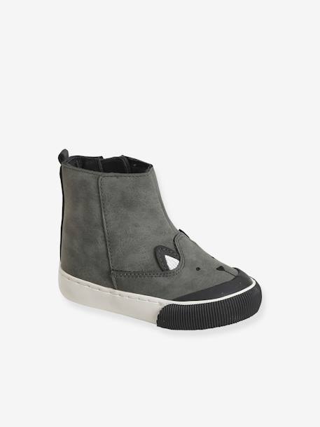 Boots fantaisie zippées bébé garçon gris 1 - vertbaudet enfant 