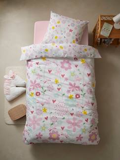 Linge de maison et décoration-Linge de lit enfant-Housse de couette-Parure housse de couette + taie d'oreiller enfant polyester et coton FLOR'AILES