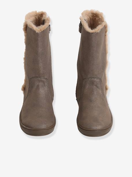 Bottes fourrées fille taupe irisé 4 - vertbaudet enfant 