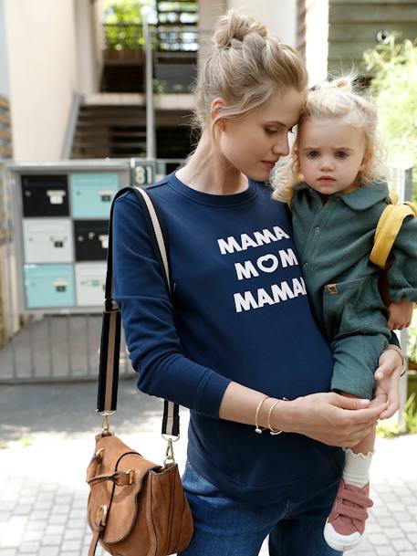 Sweat molleton à message grossesse et allaitement encre 2 - vertbaudet enfant 