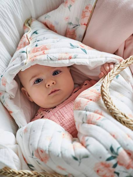 Nid d'ange en gaze de coton EAU DE ROSE écru / rose 4 - vertbaudet enfant 