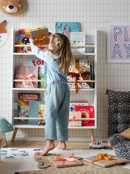 Etagère présentoir à livres LIGNE CONFETTI Blanc/bois 6 - vertbaudet enfant 