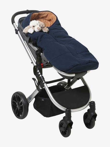 Chancelière poussette en molleton doublée jersey - 6/24 mois encre+gris chiné 7 - vertbaudet enfant 