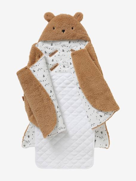 Nid d'ange transformable en peluche Ourson beige+écru+kaki 9 - vertbaudet enfant 