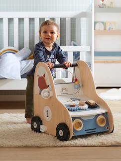 Jouet-Premier âge-Bascules, chariots de marche, trotteurs et porteurs-Chariot de marche avec freins EN VOITURE SIMON en bois FSC®