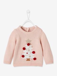 -Pull de Noël bébé sapin et pompons