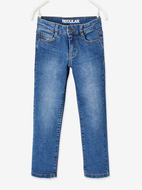 Jean droit MorphologiK LARGE 'waterless' garçon DENIM BRUT+STONE 7 - vertbaudet enfant 