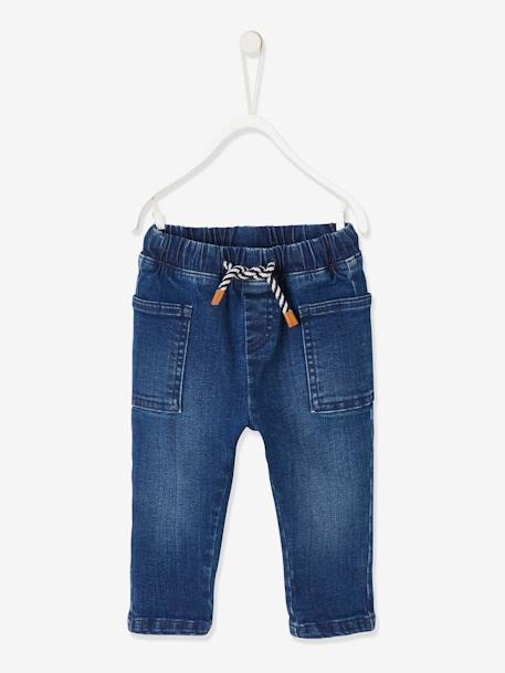 Pantalon en denim bébé taille élastiquée denim brut+double stone 2 - vertbaudet enfant 