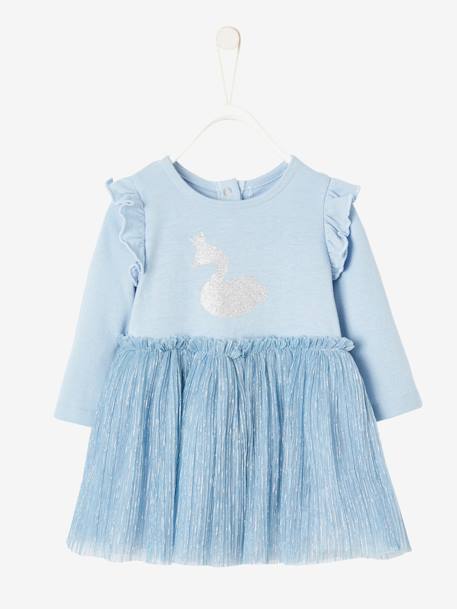 Robe 2 en 1 bébé bleu clair+vieux rose 1 - vertbaudet enfant 