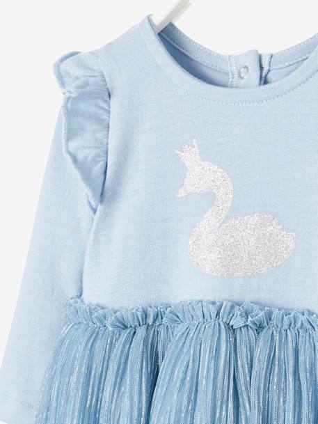 Robe 2 en 1 bébé bleu clair+vieux rose 2 - vertbaudet enfant 