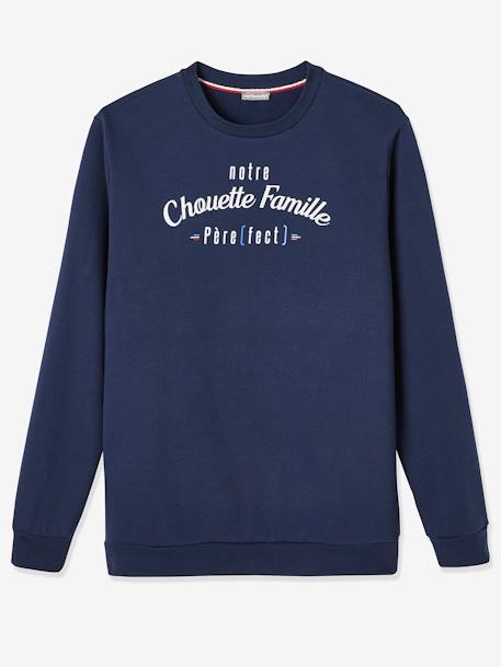 Sweat homme notre Chouette Famille collection capsule vertbaudet fabrication française MARINE GRISE 1 - vertbaudet enfant 