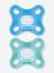 Lot de 2 sucettes nouveau-né en silicone MAM Comfort Bleu + vert 1 - vertbaudet enfant 