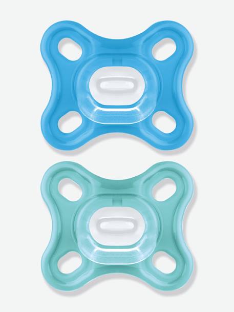 Lot de 2 sucettes nouveau-né en silicone MAM Comfort Bleu + vert 1 - vertbaudet enfant 