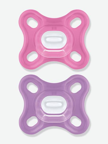 Lot de 2 sucettes nouveau-né en silicone MAM Comfort Bleu + vert+Rose + violet 5 - vertbaudet enfant 