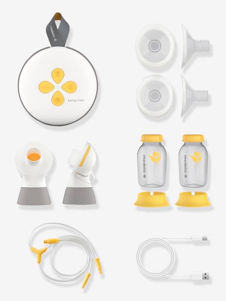 Tire-lait électrique double rechargeable Swing Maxi MEDELA + 2 téterelles blanc/jaune 8 - vertbaudet enfant 