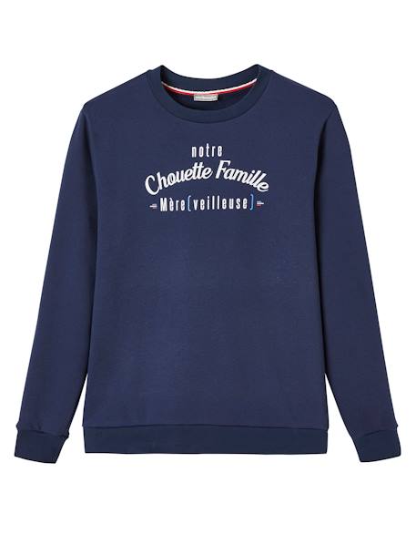 Sweat femme notre Chouette Famille collection capsule vertbaudet fabrication française MARINE GRISE 1 - vertbaudet enfant 