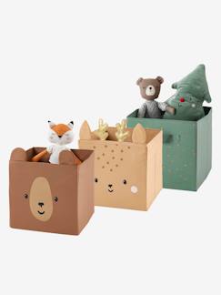 Lot de 3 bacs de rangement animaux GREEN FOREST  - vertbaudet enfant