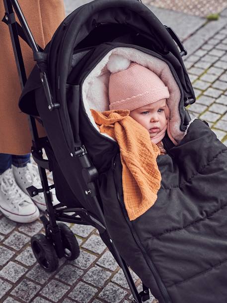 Chancelière poussette en toile déperlante encre+noir 7 - vertbaudet enfant 