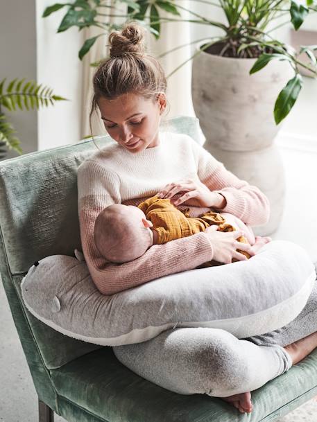 Coussin d'allaitement gris chiné 1 - vertbaudet enfant 