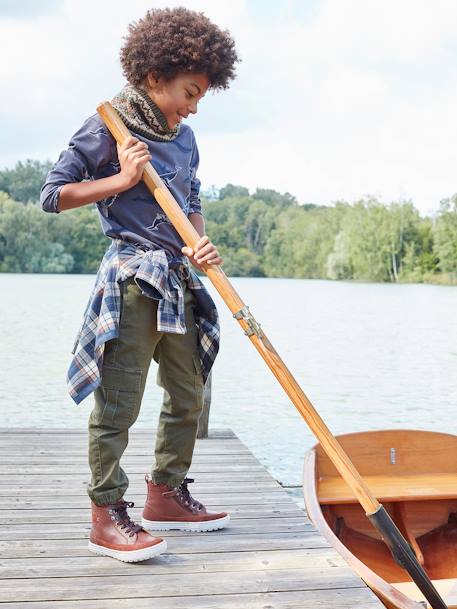 Pantalon battle facile à enfiler garçon bleu glacier+kaki foncé+taupe 7 - vertbaudet enfant 