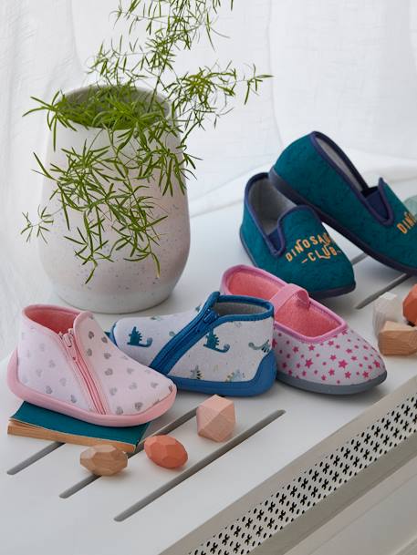 Chaussons ballerines fille fabriqués en France gris imprimé 6 - vertbaudet enfant 