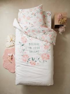 Parure housse de couette + taie d'oreiller enfant EAU DE ROSE  - vertbaudet enfant