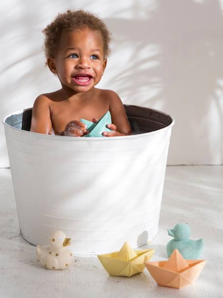 Jouet de bain Bateau Origami - OLI & CAROL MENTHE+NUDE+VANILLE 8 - vertbaudet enfant 