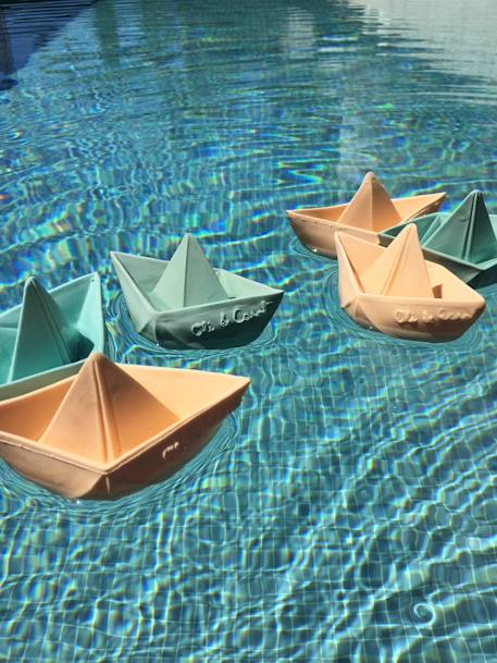 Jouet de bain Bateau Origami - OLI & CAROL MENTHE+NUDE+VANILLE 7 - vertbaudet enfant 