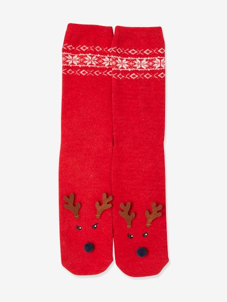 Pack chaussettes noël fille enfant + adulte rouge foncé imprimé 5 - vertbaudet enfant 