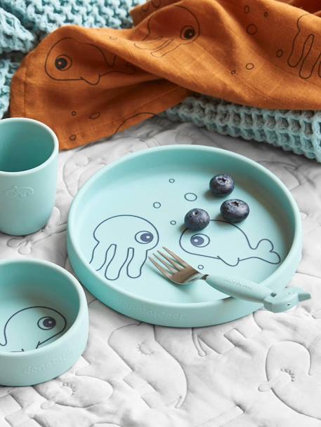 Coffret repas 3 pièces DONE BY DEER Sea Friends en silicone BLEU+ROSE 1 - vertbaudet enfant 