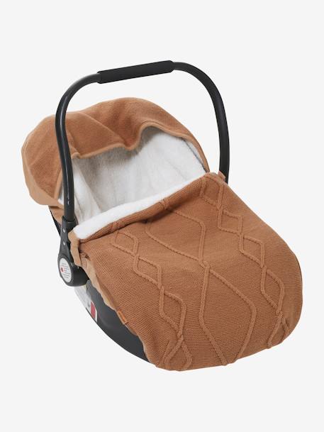 Chancelière tricot doublée polaire pour siège-auto coque - 0/9 mois noisette 4 - vertbaudet enfant 