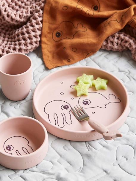 Coffret repas 3 pièces DONE BY DEER Sea Friends en silicone BLEU+ROSE 5 - vertbaudet enfant 