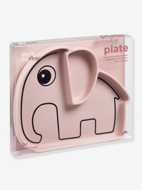 Assiette DONE BY DEER Stick&Stay Elephant en silicone BLEU+ROSE+sable 5 - vertbaudet enfant 
