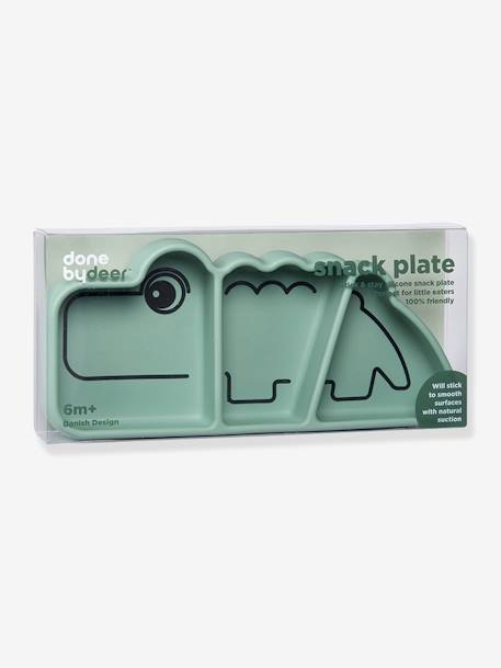 Assiette Stick&Stay Croco en silicone DONE BY DEER rose+VERT 4 - vertbaudet enfant 