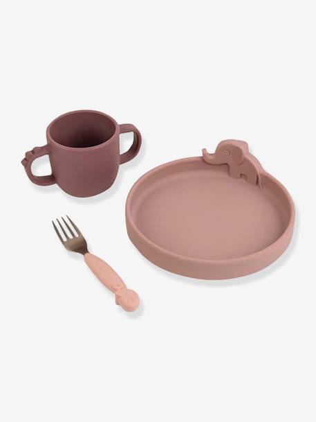 Coffret repas 3 pièces DONE BY DEER Peekaboo Deer Friends en silicone ROSE 5 - vertbaudet enfant 