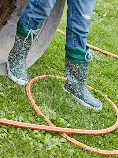 Chaussures-Bottes de pluie imprimées fille col matelassé