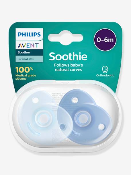 Lot de 2 sucettes nouveau-né Philips AVENT Soothie Cœur Bleu clair + bleu+Rose pâle + rose framboise 2 - vertbaudet enfant 